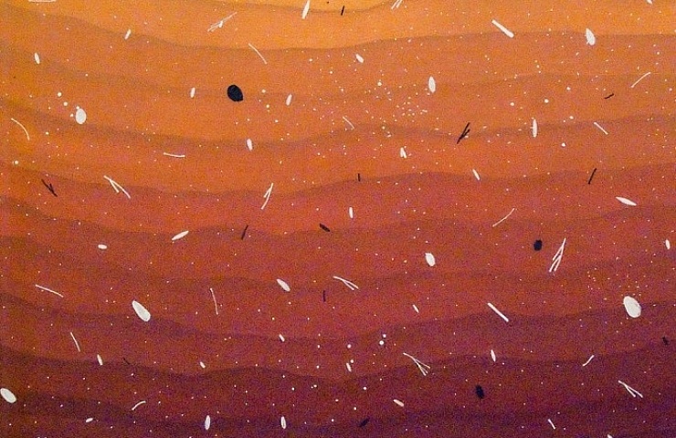Tellas, 30 feet under, 2015, Acrilico su tela, 100x70cm ©Julie Sejournet