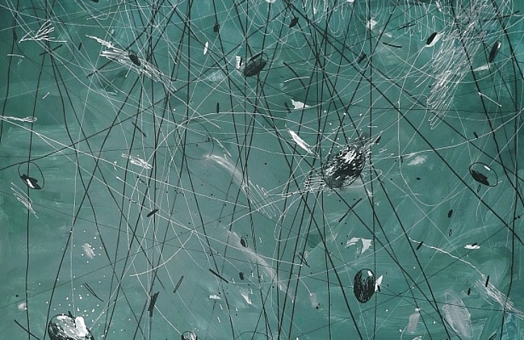 Tellas, Storm I, 2015, Acrilico su tela, 150x90 cm ©Magma gallery